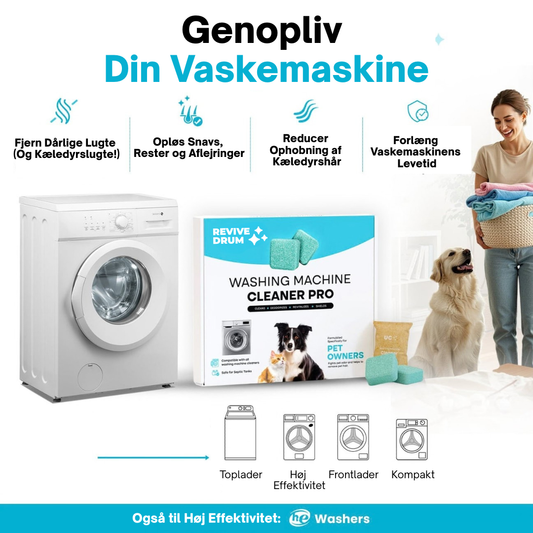 REVIVE DRUM: PROFESSIONELLE RENGØRINGSTABLETTER TIL VASKEMASKINER