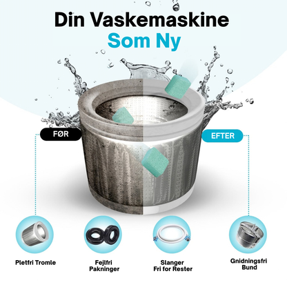 REVIVE DRUM: PROFESSIONELLE RENGØRINGSTABLETTER TIL VASKEMASKINER