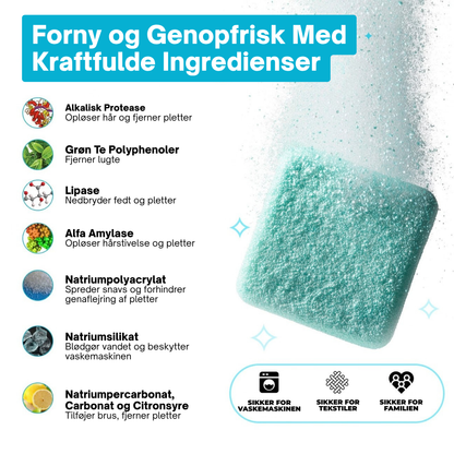 REVIVE DRUM: PROFESSIONELLE RENGØRINGSTABLETTER TIL VASKEMASKINER